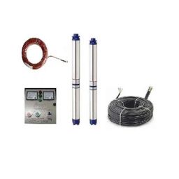 Damor 1.5HP Single Phase Oil Filled Borewell Submersible Pump with Control Panel, 60m Safety Wire &a; 50m Submersible Cable-6