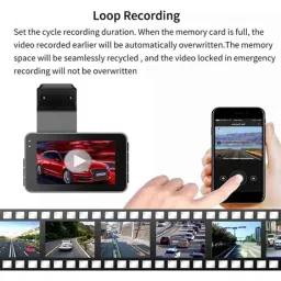 AUSHA 2K Black Front &a; Rear View Dual Dash Camera with Wi-Fi, GPS Logger &a; Emergency Recording image 5
