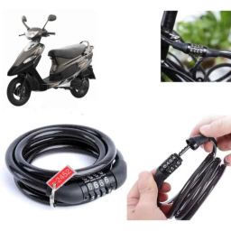 Auto Pearl PVC &a; Plastic Black Combination Cable Lock for Pep Plus-picture-47