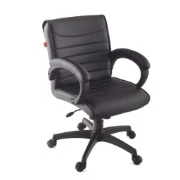 Da URBAN Willard Leatherette Black Mid Back Ergonomic Swivel Computer Office Chair with Armrests-picture-22
