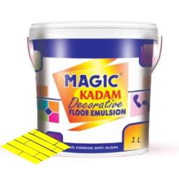 Magic Kadam 1 Litre Polka Yellow Decorative Floor Paint with High Substrate Adhesion Strength-image-52