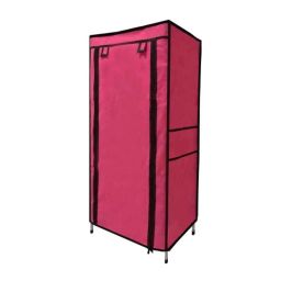Philoshop 4 Shelves Metal Pink Modular Shoe Rack with 100 GSM Non Woven Fabric-image-61