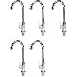 Spazio Oreo Stainless Steel Chrome Finish Swan Neck Basin Tap With Flange (Pack of 5)-picture-22