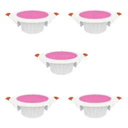 Fybros Silvio Plus 9W Aluminium Pink Round LED Ceiling Light, FLS5837E (Pack of 5)-picture-3