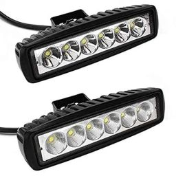 AOW 6 Led Bar White Auxillary Car Fog Lamp, Spot Lamp 18W (Pack of 2) For Volkswagen Polo GT-15