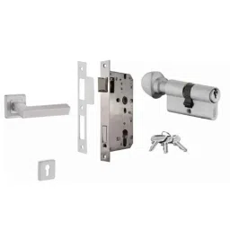 Dorset ML Series Nero 60mm Stainless Steel Door Handle Lock Set with Knob &a; Key (Pack of 4)-picture-13