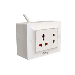 Palfrey 5A Single Socket White Polycarbonate Electric Extension Board with Two Pin Socket &a; 3m Wire, 32P3M-image-93