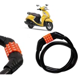 Auto Pearl Black &a; Orange 4 Digit Anti-Theft Combination Number Lock for Fascino BS6-picture-18