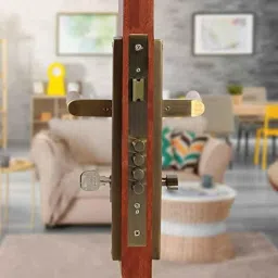 Voltizi ‎Stainless Steel ‎Antique Brass Finish Mortise Main Door Lock with 4 Latches &a; One Side Key Cylinder &a; Pull Handle, MG303-image-67