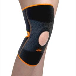 Tynor Neoprene Black &a; Orange Knee Support Wrap, 4010000600, Size: Universal-picture-40