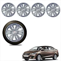 Auto Pearl 4 Pcs 15 inch Plastic Silver Car Full Caps Wheel Cover Set for Maruti Suzuki Ciaz-image-53