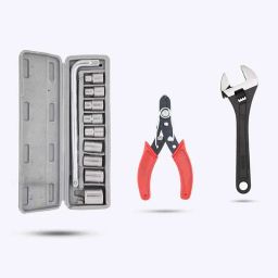 Hillgrove HGCM412M1 10 Pcs Hex Socket Spanner Set, Wire Cutter &a; 8 inch Adjustable Wrench Combo, HGCM711 image 3