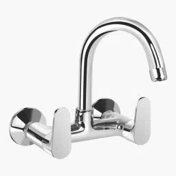 Kerovit Hydrus Silver Chrome Finish Wall Mounted Sink Mixer with Swivel Spout &a; Flanges, KB411024-image-68