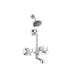 IRIS GRCL3925 Brass Chrome Wall Mixer with 3 Functions, 4 inch Overhead Shower Set &a; 125mm Bend Pipe-43