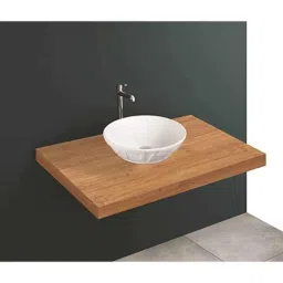 Uken 01 40.64x25.4x12.7cm Ceramic White Round Table Top Wash Basin-image-58