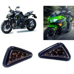 Auto Pearl 2 Pcs 12V Black Bike Side LED Indicator Light Set for Kawasaki, A40-picture-40