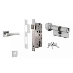 Dorset ML Series Elmo 70mm Stainless Steel Silver Chrome Finish Door Handle Lock Set with Knob &a; Key (Pack of 3)-picture-7