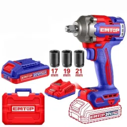 EMTOP 2Ah 1/2 inch 2300rpm Cordless Impact Wrench, ECIWL2040-42