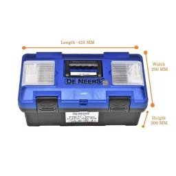 De Neers PTBO17 Plastic Tools Box with Organizer, Size: 200x200x425 mm-picture-0
