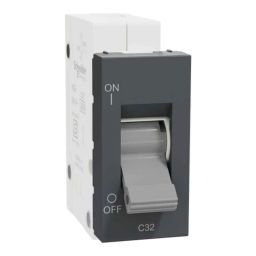 Schneider Electric Miluz Zeta 32A 1 Module Single Pole C Curve Anthracite MCB, MZMM321P_AN-7