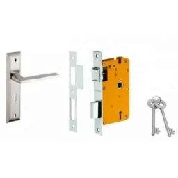 Dorset HL Series Twist 8 inch Stainless Steel Silver Chrome Finish Door Handle Lock Set with KY Mortise Lever Lock (Pack of 3)-picture-11