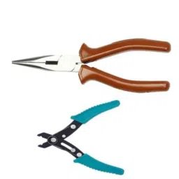 Forgesy Chrome Vanadium Steel Green &a; Blue Long Nose &a; Wire Stripping Plier Combo, FORGESY344-1