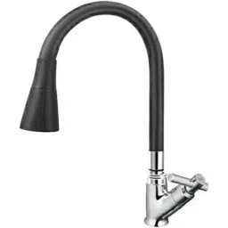 Spazio Tarim Brass Chrome Finish Swan Neck Basin Tap with Dual Flow Pattern Flexible Silicon Hose-picture-30