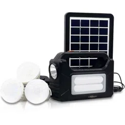 Pick Ur Needs 12V Rechargeable Mini Inverter with 3 Pcs 6V LED Hanging Bulbs &a; Solar Panel, RL-1390-24