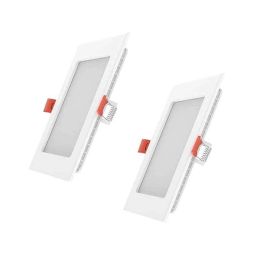 FYBROS Faro 12W Polycarbonate Warm White Square LED Panel Light, FLS5083B (Pack of 2)-2