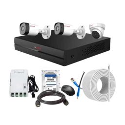 CP Plus 2.4MP Full HD Audio Indoor &a; Outdoor CCTV Combo Kit with 4Ch DVR, 2 Bullet 1 Dome Camera, 4Ch SMPS, 70m Cable, 500GB HDD &a; Connector-82