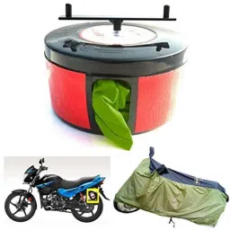 Bike Blazer Military Green Nylon Taffeta Universal Size Semi-Automatic Bike Body Cover for Yamaha SZ-RR, R15 V3, YZF R15S &a; FZ-40