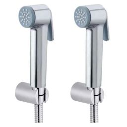 Joyway Bold Plastic Chrome Finish Silver Health Faucet with 1m Flexible Tube &a; Wall Hook (Pack of 2)-16