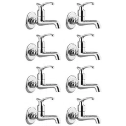 Drizzle Duck 8 Pcs Brass Chrome Finish Silver Long Body Bib Cock Set, ALONGDUCK8-picture-46