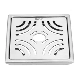 Ruhe Emerald 6x6 inch Stainless Steel 304 Brushed Finish Square Floor Drain with Hole, 16-0506-08-picture-26