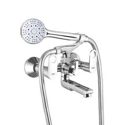 ZAP Geo Brass 2 In 1 Wall Mixer with Crutch &a; Multi Flow Hand Shower with 1.5m Flexible Tube-picture-38