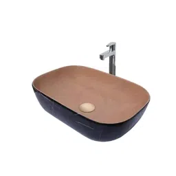 Osam 410x335x150mm Ceramic Black &a; Almond Glossy Bathroom Wash Basin, OS-172-picture-19