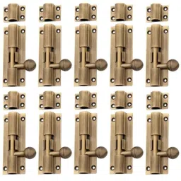 Atom 10 inch Brass Antique Finish Aluminium Tower Bolt, TB001 (Pack of 10)-image-58