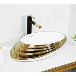 Bassino Art 38x52x15cm Ceramic Gold Wash Basin, NC_530-image-41