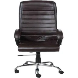 Chair Garage PU Leatherette Brown Adjustable Height Office Chair with Back Support, CG134 (Pack of 2)-12
