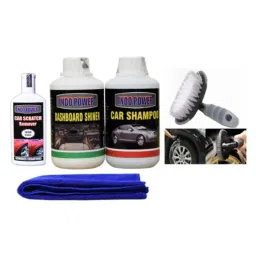 Indopower Ff1079 Car Shampoo, Dashboard Shiner, Scratch Remover Car Microfiber Cloth , All Tyre Cleaning Brush Kit, AHh1083-image-21