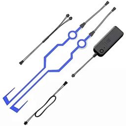 Casago CAHNL1B LED Helmet, Light Strip with 3 Modes Flashing Sticker with Push Switch Button, Blue-picture-1