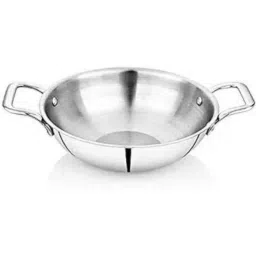 Sigri-Wala 2.4 Litre 24cm 3 Layer Induction Bottom Stainless Steel &a; Aluminium Deep Kadhai-picture-35