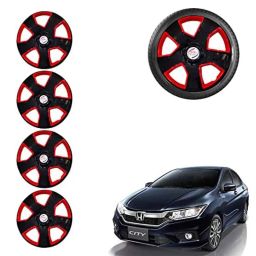 Auto Pearl 4 Pcs 15 inch ABS Black &a; Red Car Wheel Cover Set for Honda City 2017-picture-49
