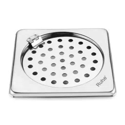 Ruhe 5x5 inch Stainless Steel Glossy Finish Plain Neon Square Floor Drain with Hinged Grating Top, 16-0509-57-picture-20
