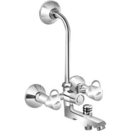 Gold Bell Rio Brass Silver Wall Mounted Chrome Finish 3 in 1 Wall Mixer with L Bend-11