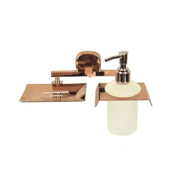 Riya Stainless Steel J4 Rose Gold Soap Dish &a; Liquid Soap Dispenser Combo (Pack of 4)-picture-33