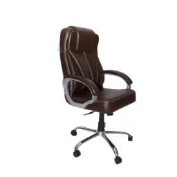 OOlive Pluto OC65 Premium Leatherette Brown Adjustable Height Ergonomic Office Chair with Back Support, OCPUBLHB065-23