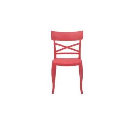 Supreme Cruz Wooden Looks Plastic Red Chair without Arm (Pack of 4)-picture-3