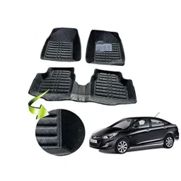 Kozdiko 3 Pcs 5D Black Car Foot Mat Set for Hyundai Verna Fluidic, koz_16708-picture-43