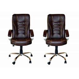 Mezonite High Back Cushioned Leatherette Brown Office Chair (Pack of 2)-image-38